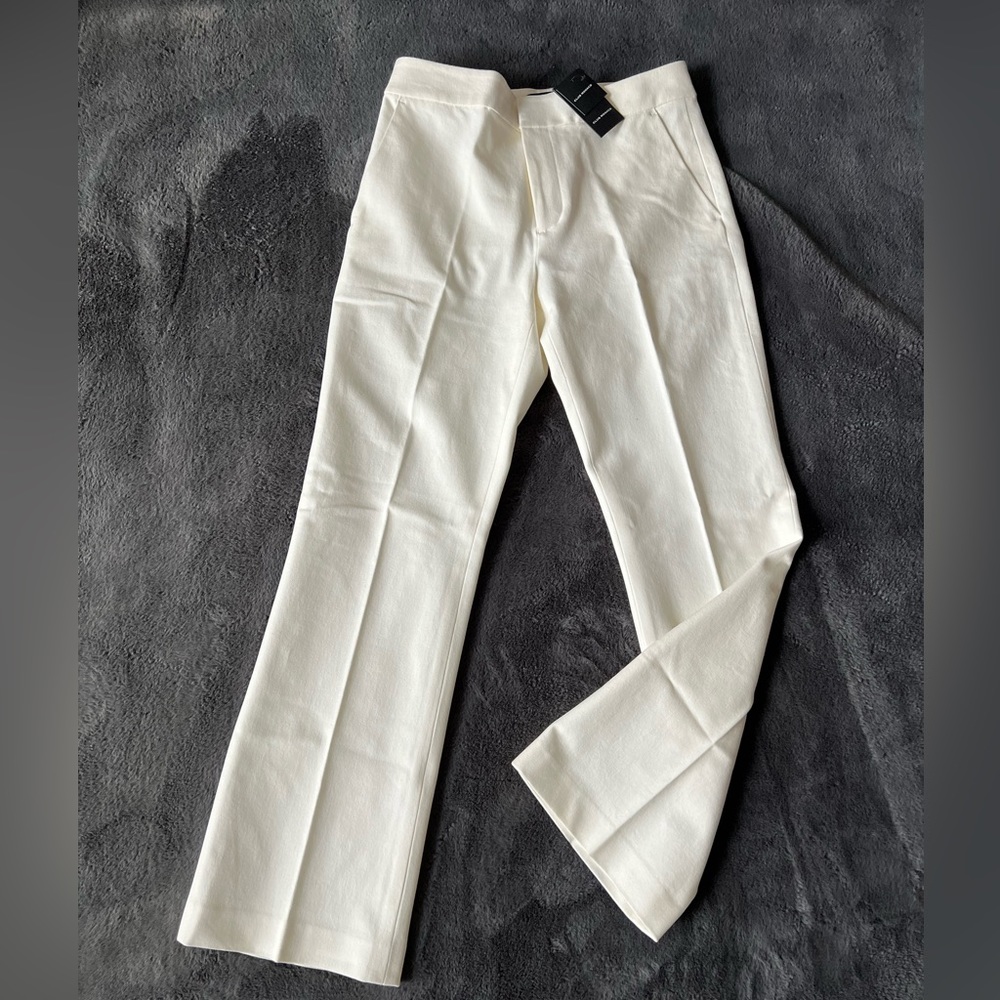 Off-white wide leg, cotton trouser